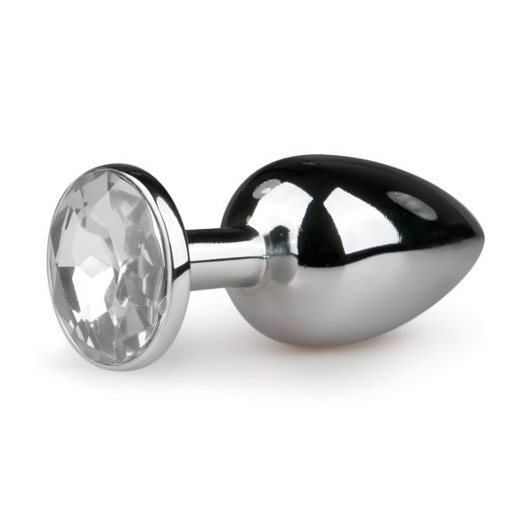 Easytoys - Plug Anal de Metal (prata e branco)