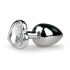 Easytoys Metal No.2 - Plug Anal com Pedra de Coração (Prata-Branco)