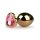 Plug Anal Cônico de Metal Easytoys Nº7 com Pedra Rosa - Ouro (3cm)