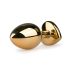 Plug Anal Cônico de Metal Easytoys Nº7 com Pedra Rosa - Ouro (3cm)