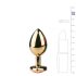 Plug Anal Cônico de Metal Easytoys Nº7 com Pedra Rosa - Ouro (3cm)