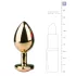 Easytoys - plug anal metal cônico com pedra rosa - dourado 3cm