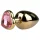 Easytoys Metal No.8 - plug anal coração - metal dourado rosa 3,5cm