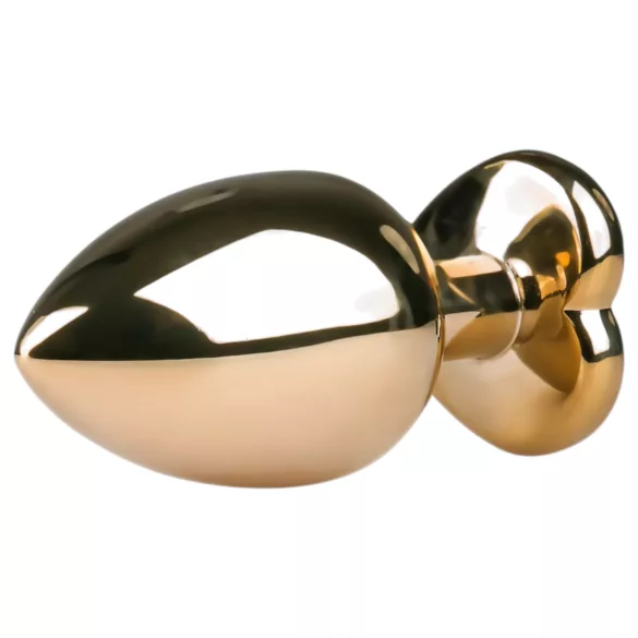 Easytoys Metal No.8 - plug anal coração - metal dourado rosa 3,5cm