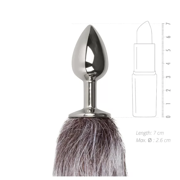 Easytoys Fox NO5 - plug anal metálico com cauda de raposa - prata