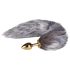 Plug Anal Easytoys Fox NO5 - Rabo de Raposa Metálico (Dourado-Prateado)