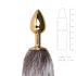 Plug Anal Easytoys Fox NO5 - Rabo de Raposa Metálico (Dourado-Prateado)