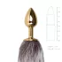 Easytoys Fox NO5 - plug anal metálico com cauda de raposa - dourado/prateado