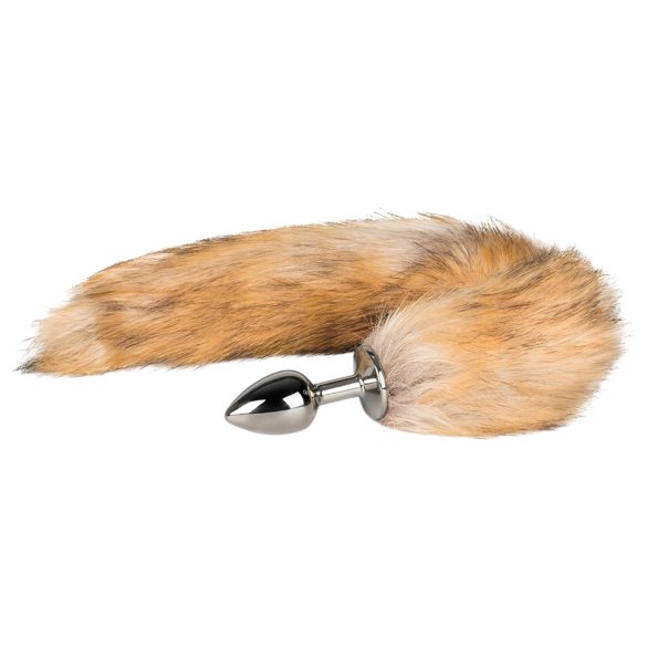 Easytoys Fox NO1 - plug anal metálico com cauda de raposa (prata-vermelha)
