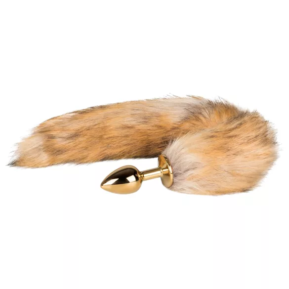 Easytoys Fox NO1 - plug anal metal com cauda de raposa - dourado/vermelho