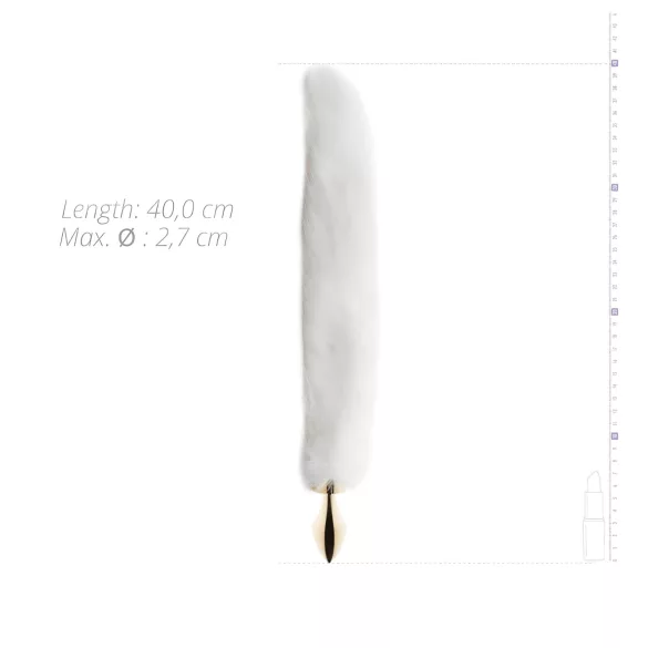 Easytoys Fox NO13 - plug anal metálico com cauda de raposa - dourado branco
