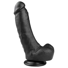 Easytoys - dildo com ventosa e testículos - 20cm - preto