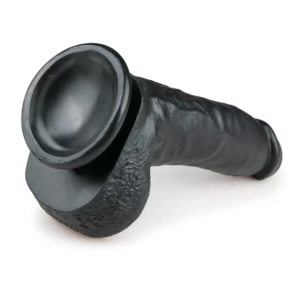 Easytoys - dildo com ventosa e testículos - 20cm - preto