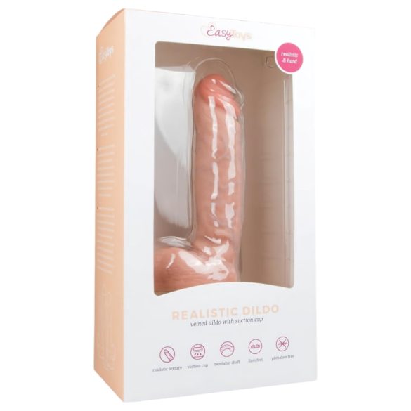 Easytoys - Dildo com ventosa e testículos (22,5cm) - natural