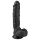 Easytoys - vibrador dildo com ventosa e escroto - 22,5cm - preto