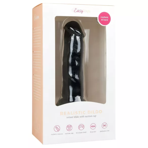 EasyToys - dildo realista com ventosa (15,5 cm, preto)