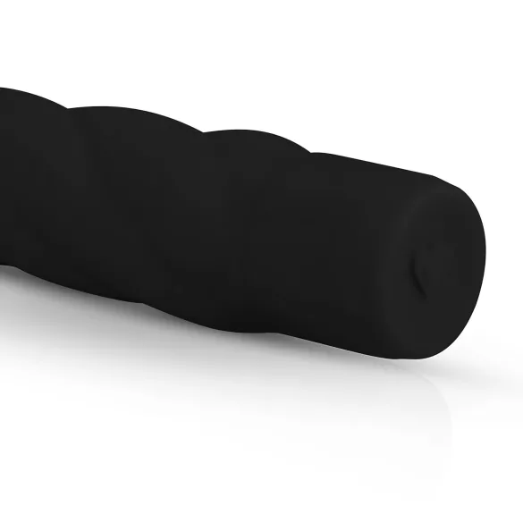 Easytoys - vibrador tipo bastão torcido - silicone preto