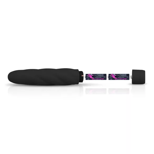 Easytoys - vibrador tipo bastão torcido - silicone preto