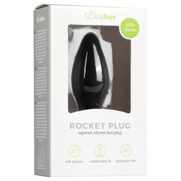 Easytoys - plug anal de silicone pequeno - preto