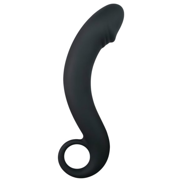 EasyToys Curved Dong - Dildo Anal Curvo de Silicone (preto)
