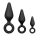 Conjunto de Plugs Anais com Anel Easytoys - 3 Peças (Preto)