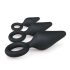 Conjunto de Plugs Anais com Anel Easytoys - 3 Peças (Preto)