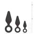 Conjunto de Plugs Anais com Anel Easytoys - 3 Peças (Preto)