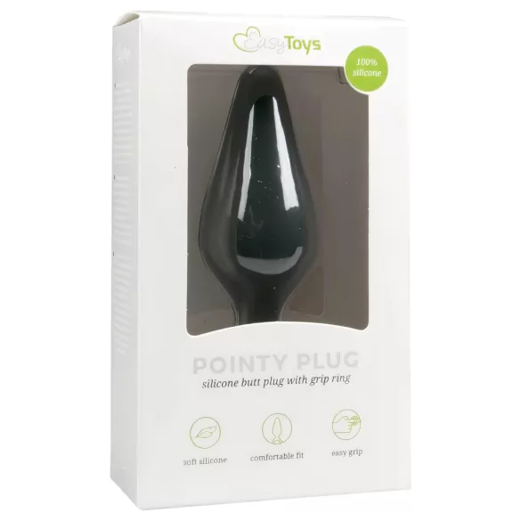 Easytoys - plug anal pequeno - silicone preto