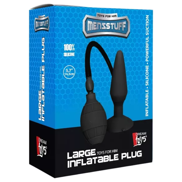 MenzStuff - plug anal inflável - grande - silicone preto