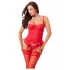 Amorable - conjunto lingerie 3 peças - corpete e tanga - vermelho