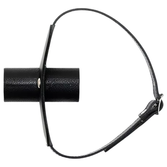 Rimba - mordaça com tubo - couro legítimo - preto