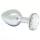 Rimba XS - plug anal metálico com pedra transparente - prata