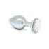 Rimba XS - Plug Anal com Pedra Transparente, Metal (Prateado)