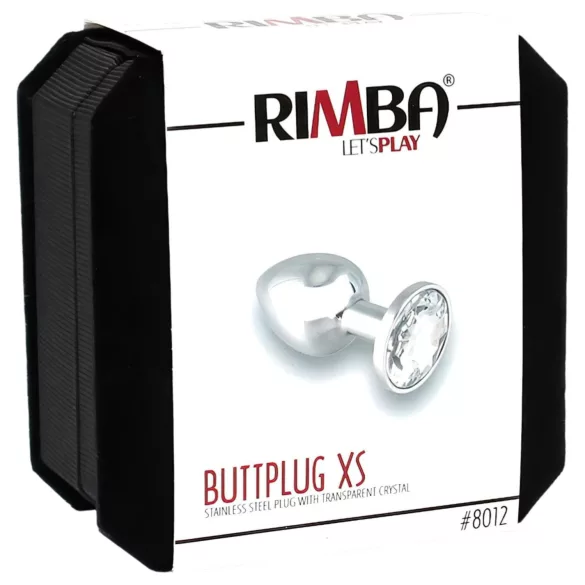 Rimba XS - plug anal metálico com pedra transparente - prata
