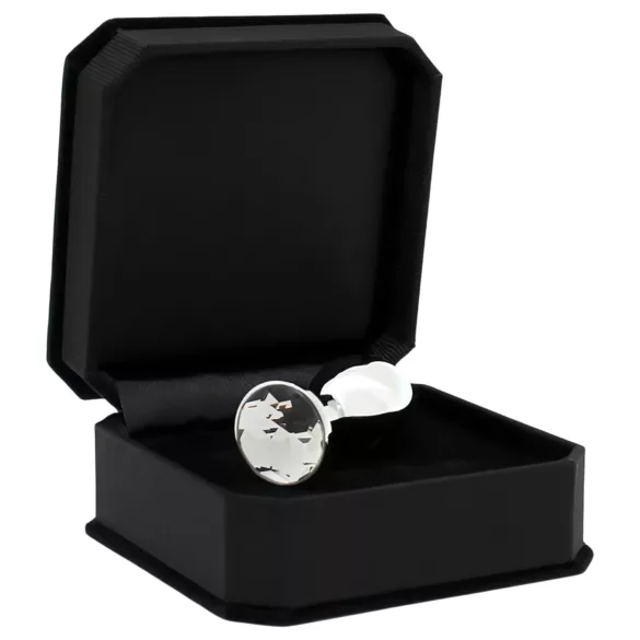 Rimba XS - plug anal metálico com pedra transparente - prata