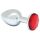 Rimba XS - Plug anal de metal com pedra vermelha (prateado)