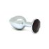 Rimba XS - Plug Anal de Metal com Pedra Preta (Prata)