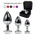 Rimba XS - Plug Anal de Metal com Pedra Preta (Prata)