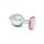 Rimba XS - plug anal metálico com pedra rosa (prata)