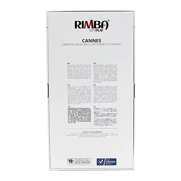 Rimba Cannes - ovo vibratório sem fio recarregável - preto