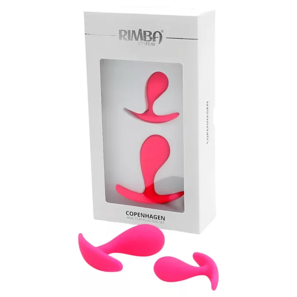 Rimba Copenhagen - plug anal conjunto - 2 peças - silicone rosa