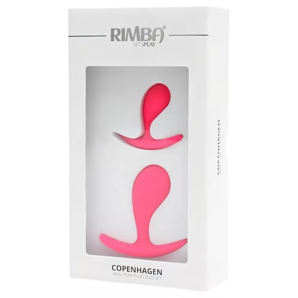 Rimba Copenhagen - plug anal conjunto - 2 peças - silicone rosa