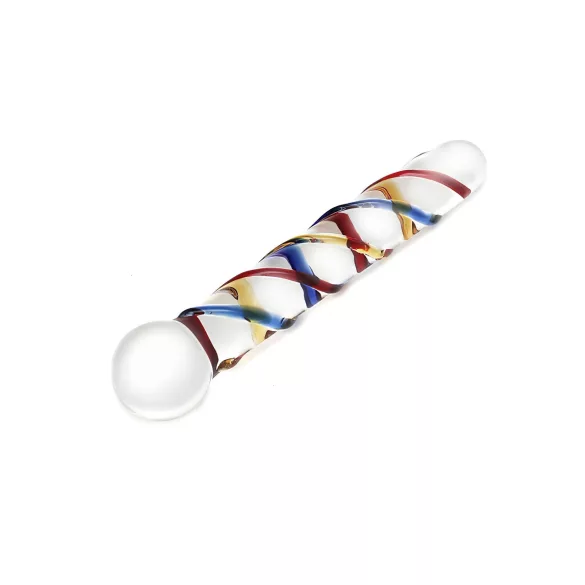 Rimba Rachella - dildo duplo de vidro - transparente colorido