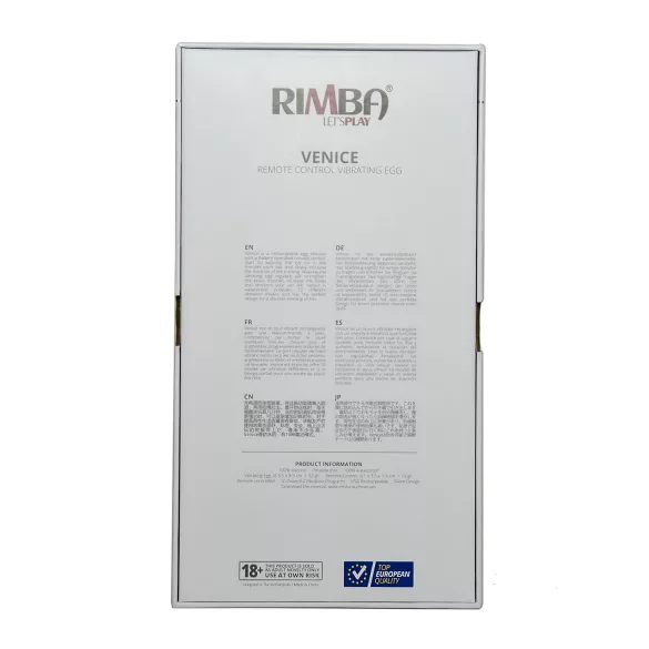 Rimba Venice - ovo vibratório recarregável com controle remoto - preto