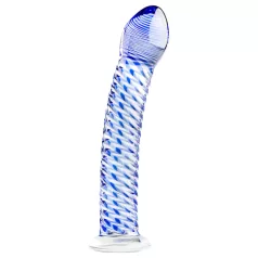   Gildo Glass No. 5 - dildo de vidro espiralado - transparente/azul