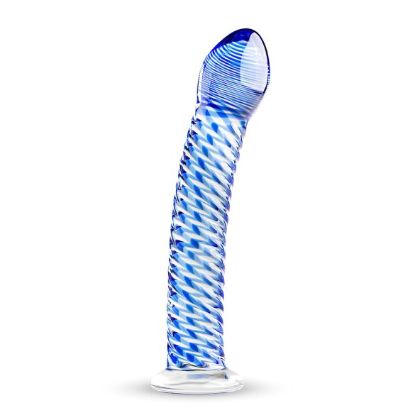 Gildo Glass Nº 5 - Dildo espiral vidro (transparente-azul)