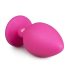 Plug Anal Grande com Pedra Branca - Easytoys Diamond (Rosa)