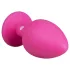 Easytoys Diamond - plug anal com pedra branca grande - silicone pink