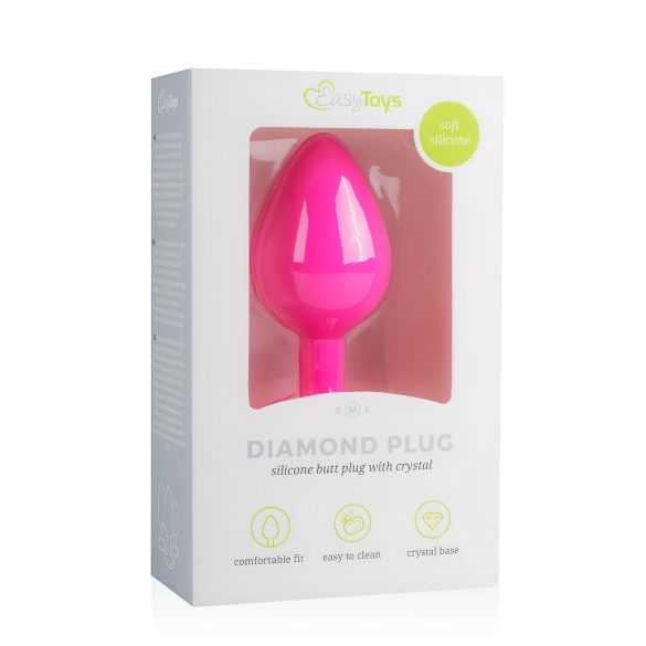 Plug Anal Médio com Pedra Brilhante - Rosa da Easytoys