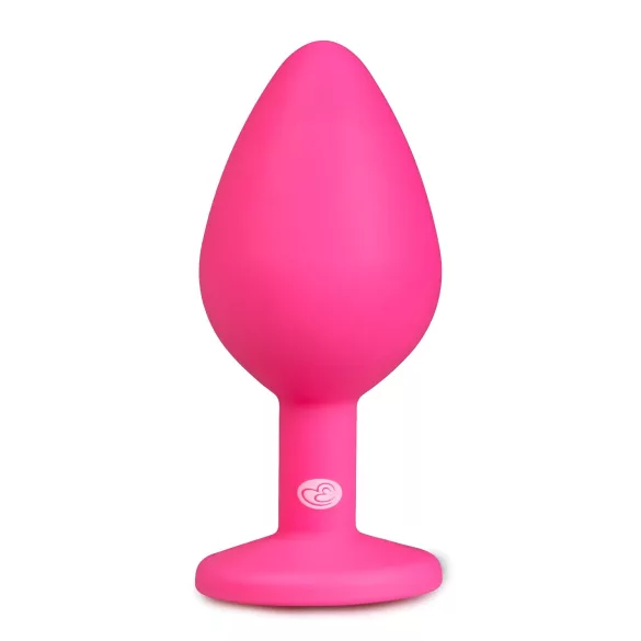Easytoys Diamond - plug anal com pedra - silicone rosa médio
